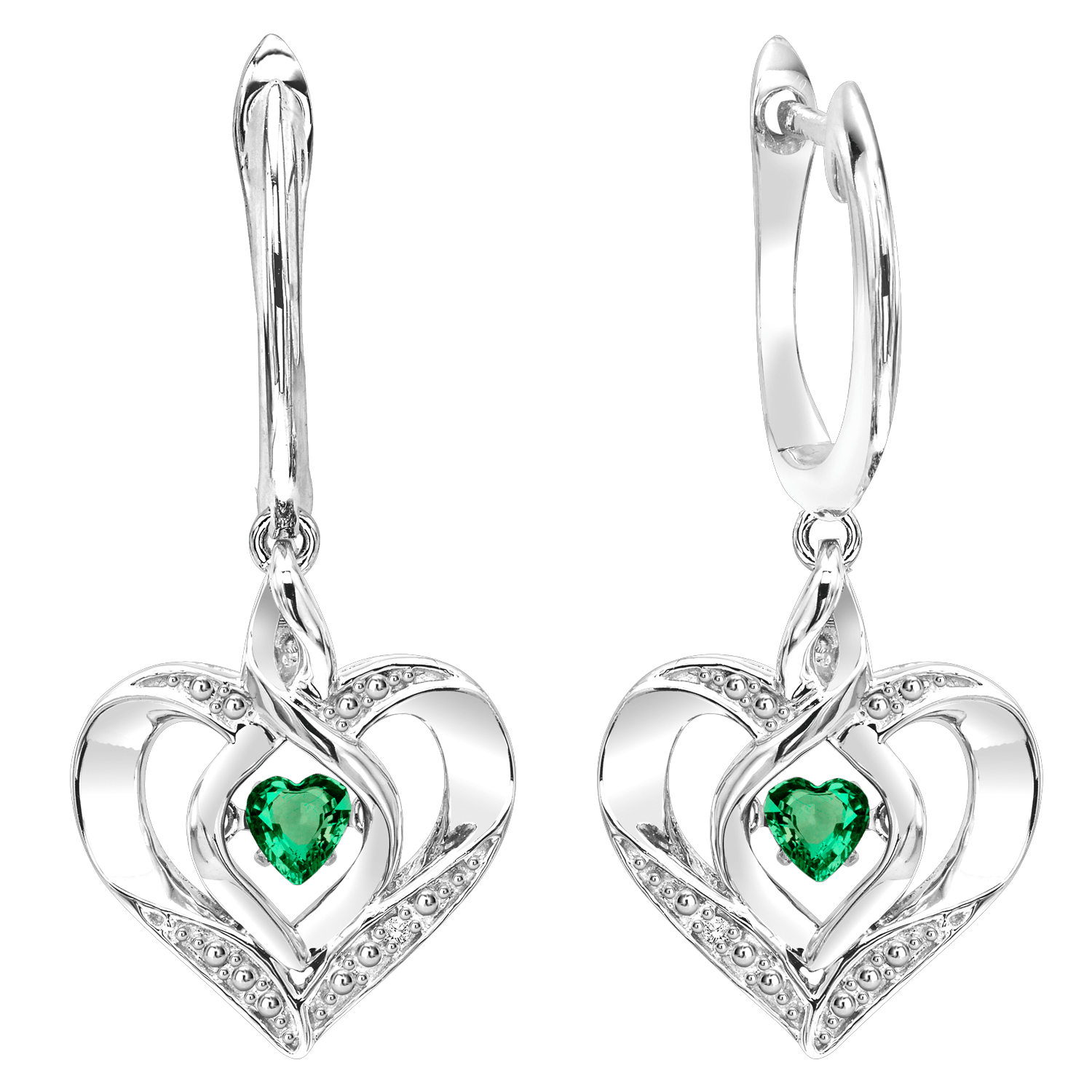 BW James Jewelers Earrings 16 Page Christmas Catalog Offer SS Diamond ROL-Birthst Heart Emerald Basics Earring