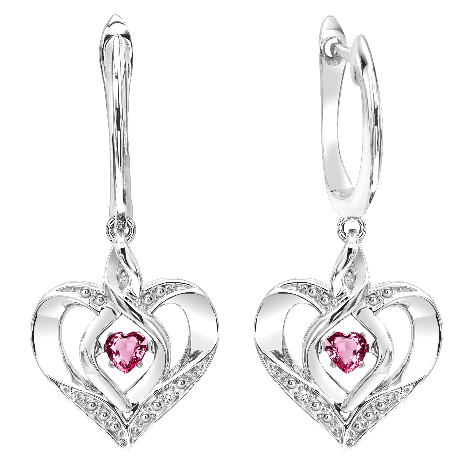 BW James Jewelers Earrings 16 Page Christmas Catalog Offer SS Diamond ROL-Birthst Heart Pink Tourmaline Basics Earring 1/165Ct
