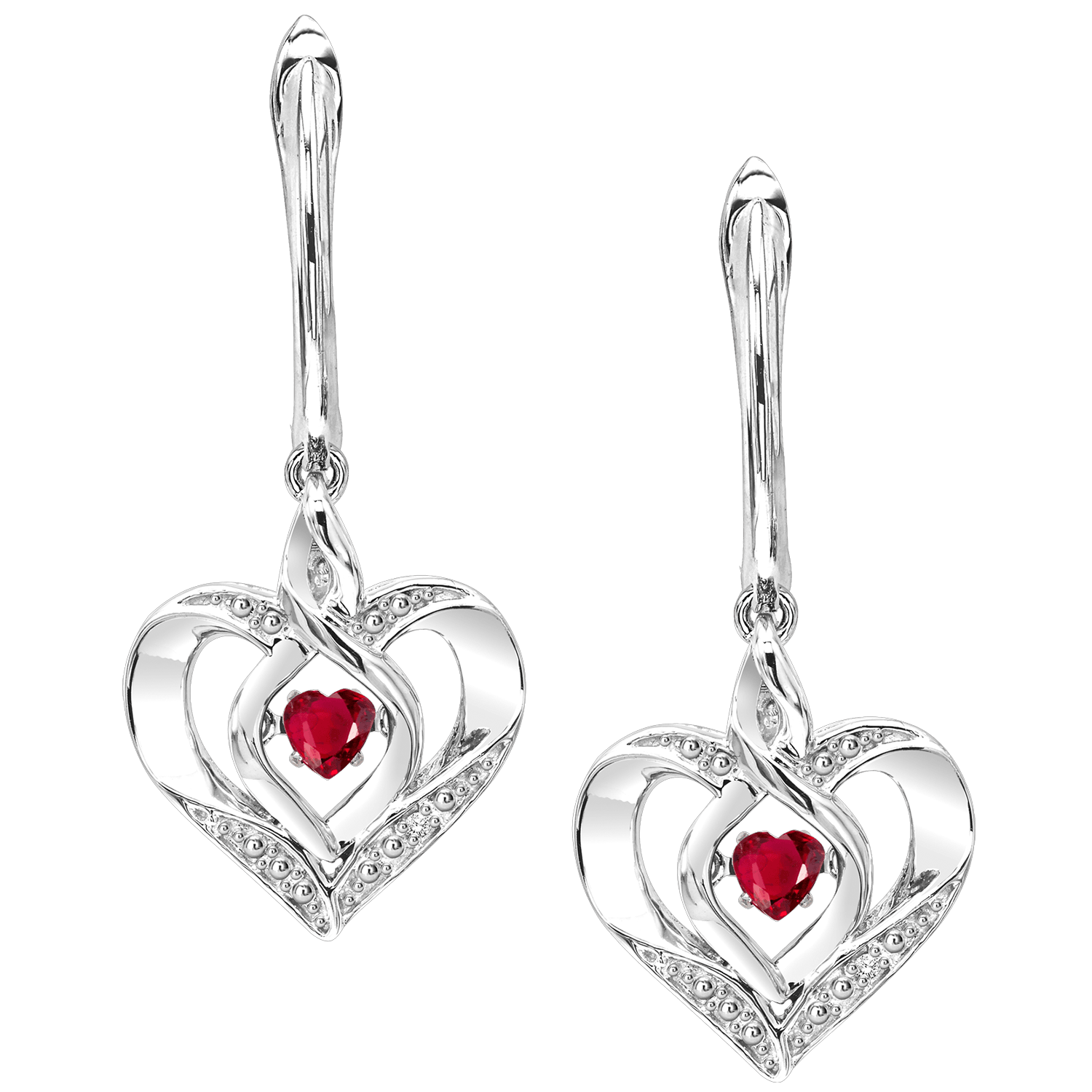 BW James Jewelers Earrings 16 Page Christmas Catalog Offer SS Diamond ROL-Birthst Heart Ruby Basics Earring 1/165Ct