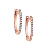 BW James Jewelers Earrings Classic Hoop Diamond Earrings Rose Gold
