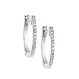 BW James Jewelers Earrings Classic Hoop Diamond Earrings White Gold