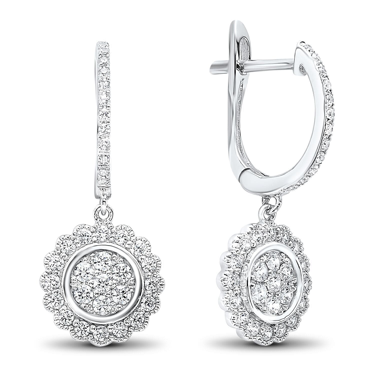 BW James Jewelers Earrings Floral Diamond Earrings