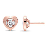 BW James Jewelers Earrings Gold and Diamond Heart Shape Earrings