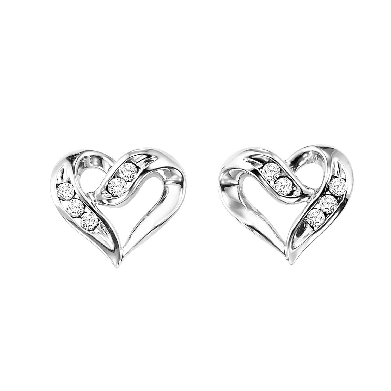 BW James Jewelers Earrings Sterling Silver Heart Shape Earrings