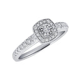BW James Jewelers Engagement Ring Promise Collection Princess Halo White Gold Diamond Ring