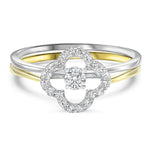 BW James Jewelers Engagement Ring Two Tone Gold Diamond Bridal Set 1/4cttw