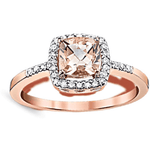 BW James Jewelers Fashion Ring 10k Rose Gold Diamond Morganite  Ring