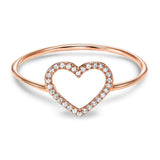 BW James Jewelers Fashion Ring 14k Rose Gold Heart Diamond Ring