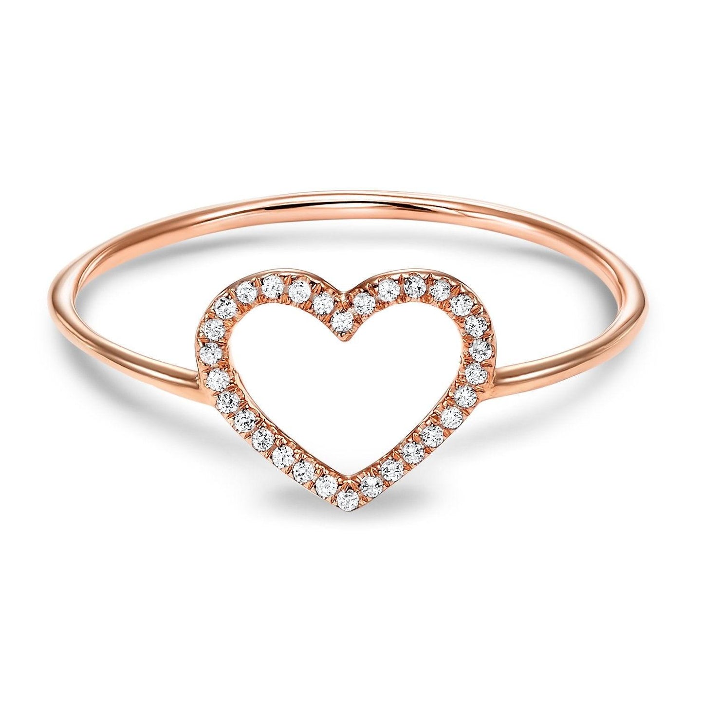 BW James Jewelers Fashion Ring 14k Rose Gold Heart Diamond Ring