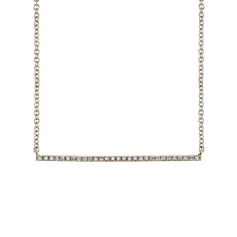 BW James Jewelers Necklace 14k White Gold Diamond Bar Necklace