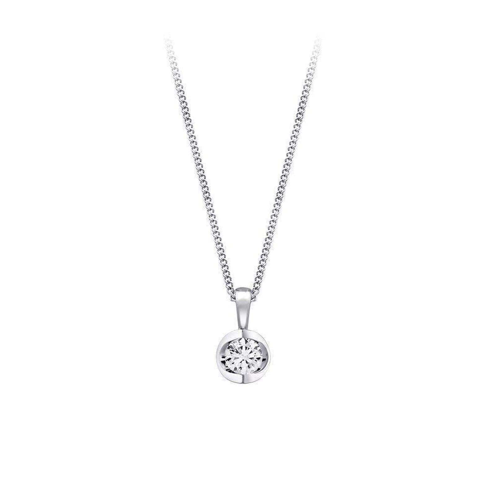 BW James Jewelers Necklace Polar Fire Diamond Pendant White Gold