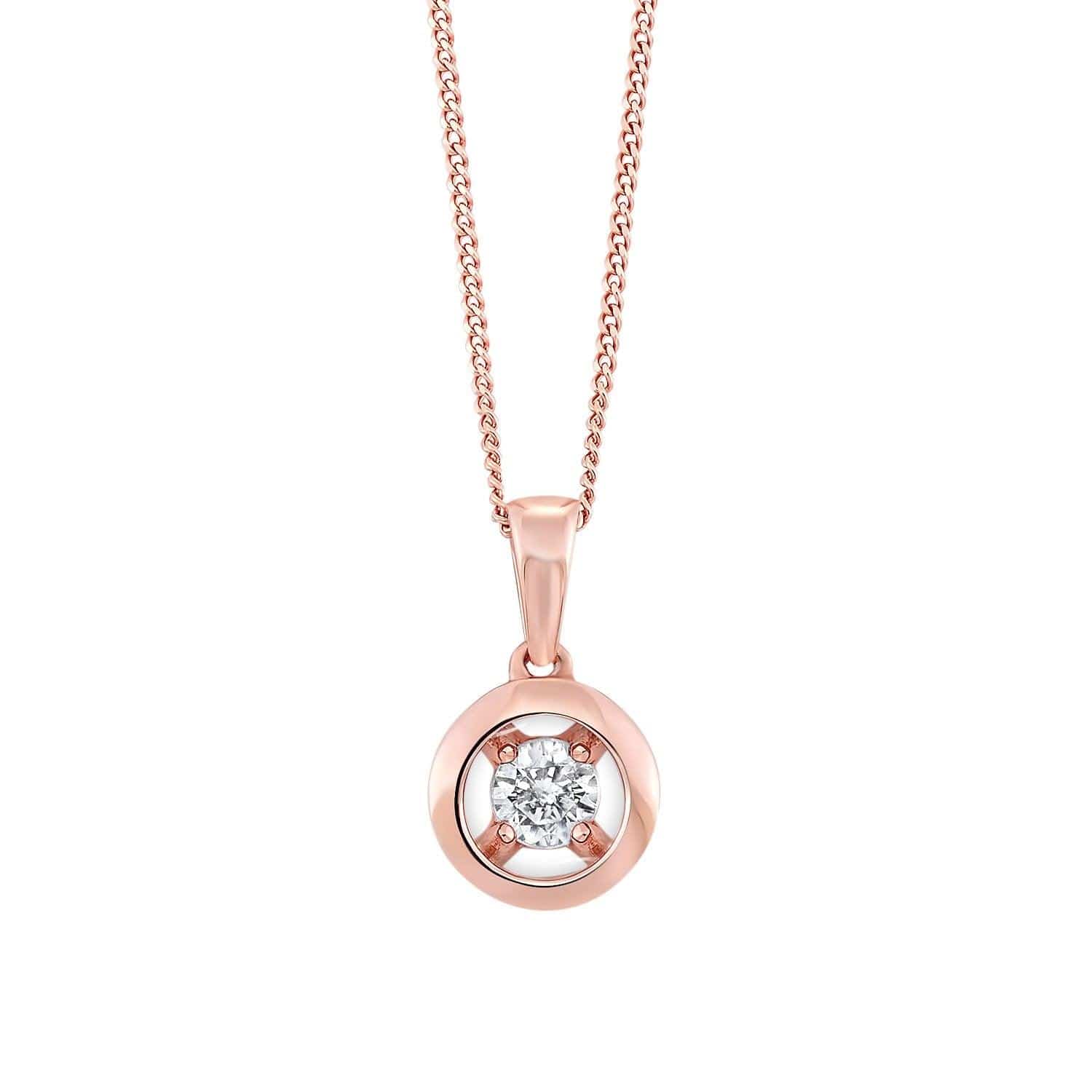 BW James Jewelers Necklace Rose Gold Diamond Pendant