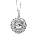 BW James Jewelers Necklace Silver Floral Pendant