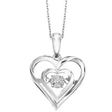 BW James Jewelers Necklace Sterling Silver Heart Shape Diamond Pendant