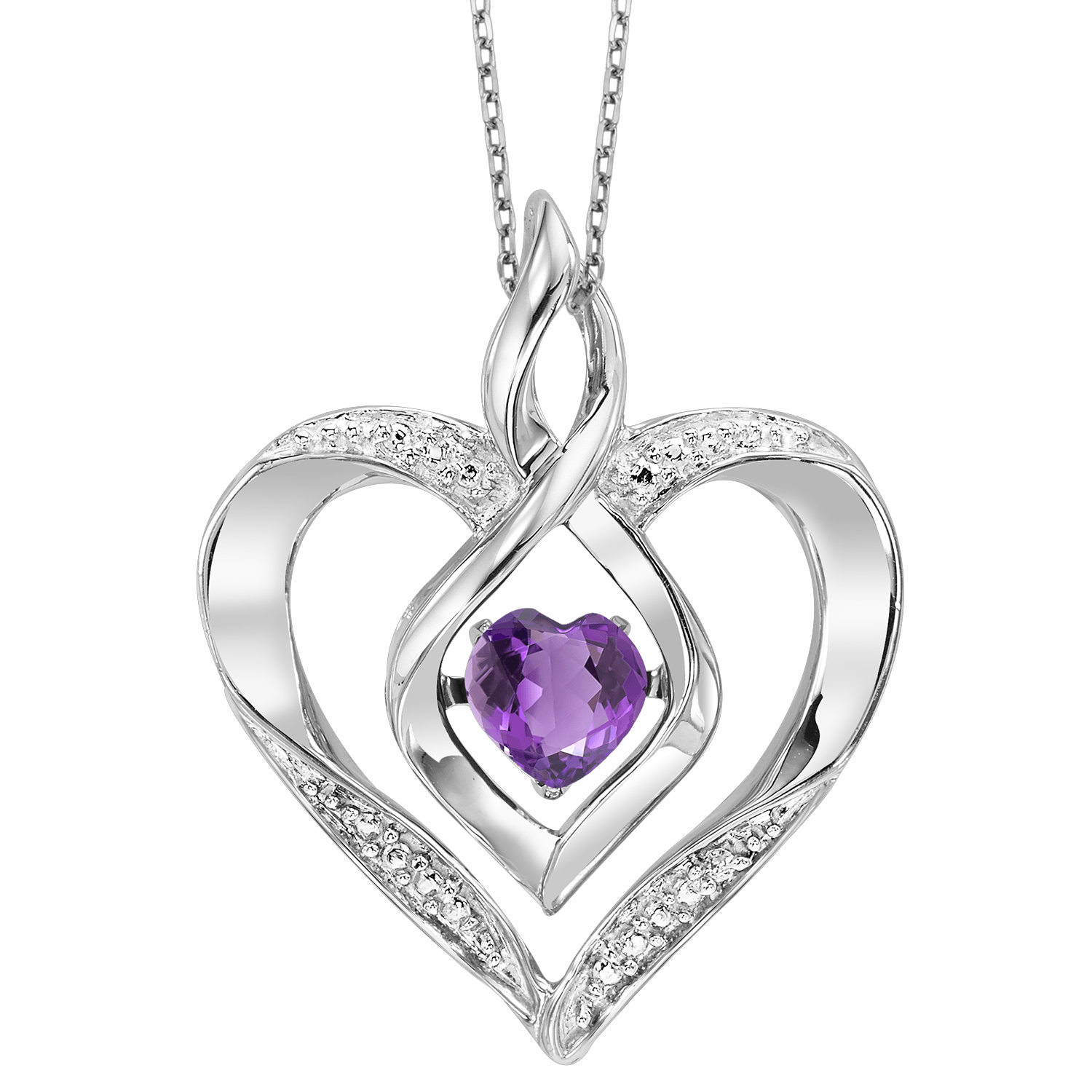 BW James Jewelers Pendant 16 Page Christmas Catalog Offer SS Diamond ROL-Birthst Heart Amethyst Basics Pendant 1/250Ct