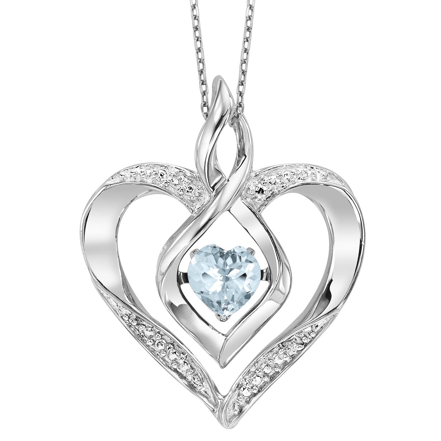 BW James Jewelers Pendant 16 Page Christmas Catalog Offer SS Diamond ROL-Birthst Heart Aquamarine Basics Pendant 1/250Ct