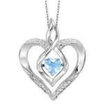 BW James Jewelers Pendant 16 Page Christmas Catalog Offer SS Diamond ROL-Birthst Heart Blue Topaz Basics Pendant 1/250Ct