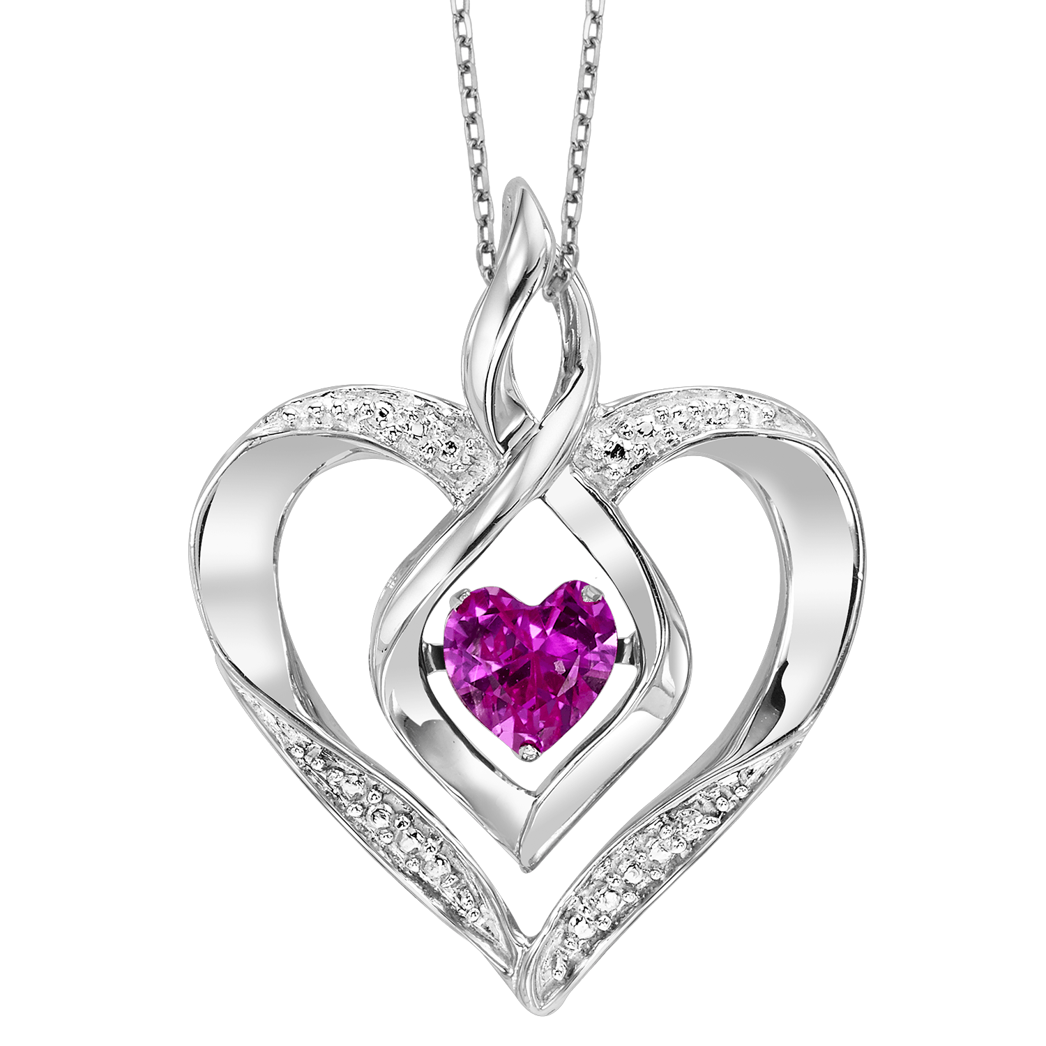 BW James Jewelers Pendant 16 Page Christmas Catalog Offer SS Diamond ROL-Birthst Heart Pink Tourmaline Basics Pendant 1/250Ct