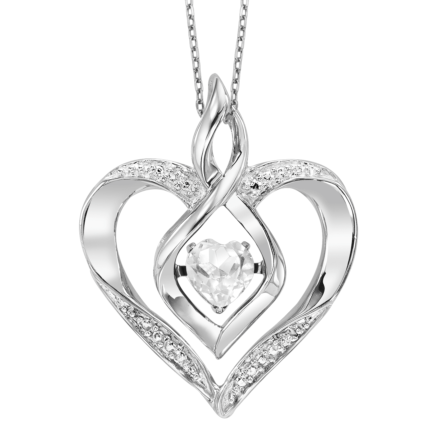 BW James Jewelers Pendant 16 Page Christmas Catalog Offer SS Diamond ROL-Birthst Heart White Topaz Basics Pendant 1/250Ct