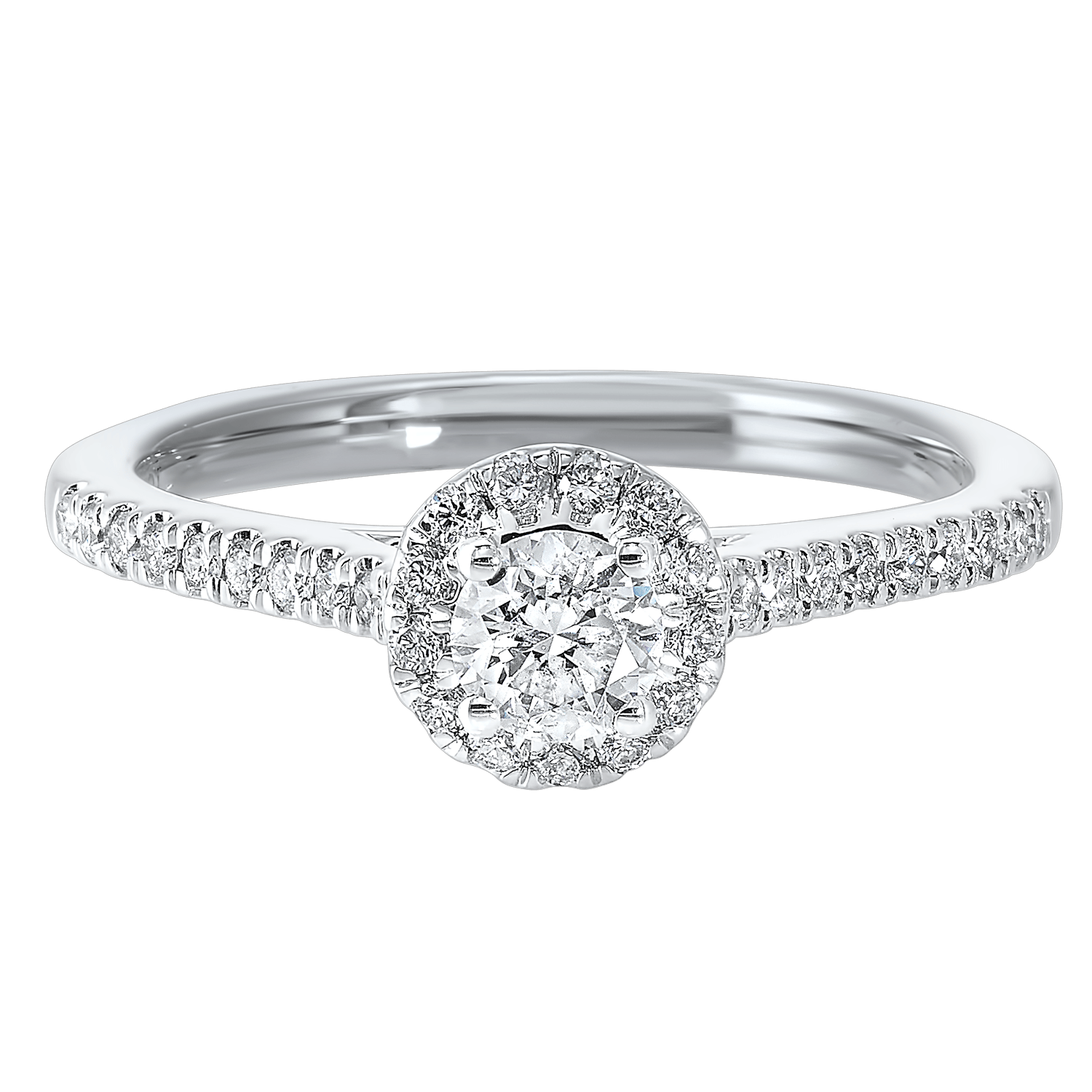 BW James Jewelers Ring 16 Page Christmas Catalog Offer 14KTW Diamond Halo Engagement Ring 1/2Ct