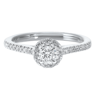 BW James Jewelers Ring 16 Page Christmas Catalog Offer 14KTW Diamond Halo Engagement Ring 1/2Ct