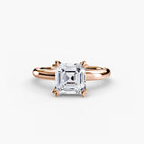 BW James Jewelers setting 9K Rose Gold / Asscher Solitaire ring 2