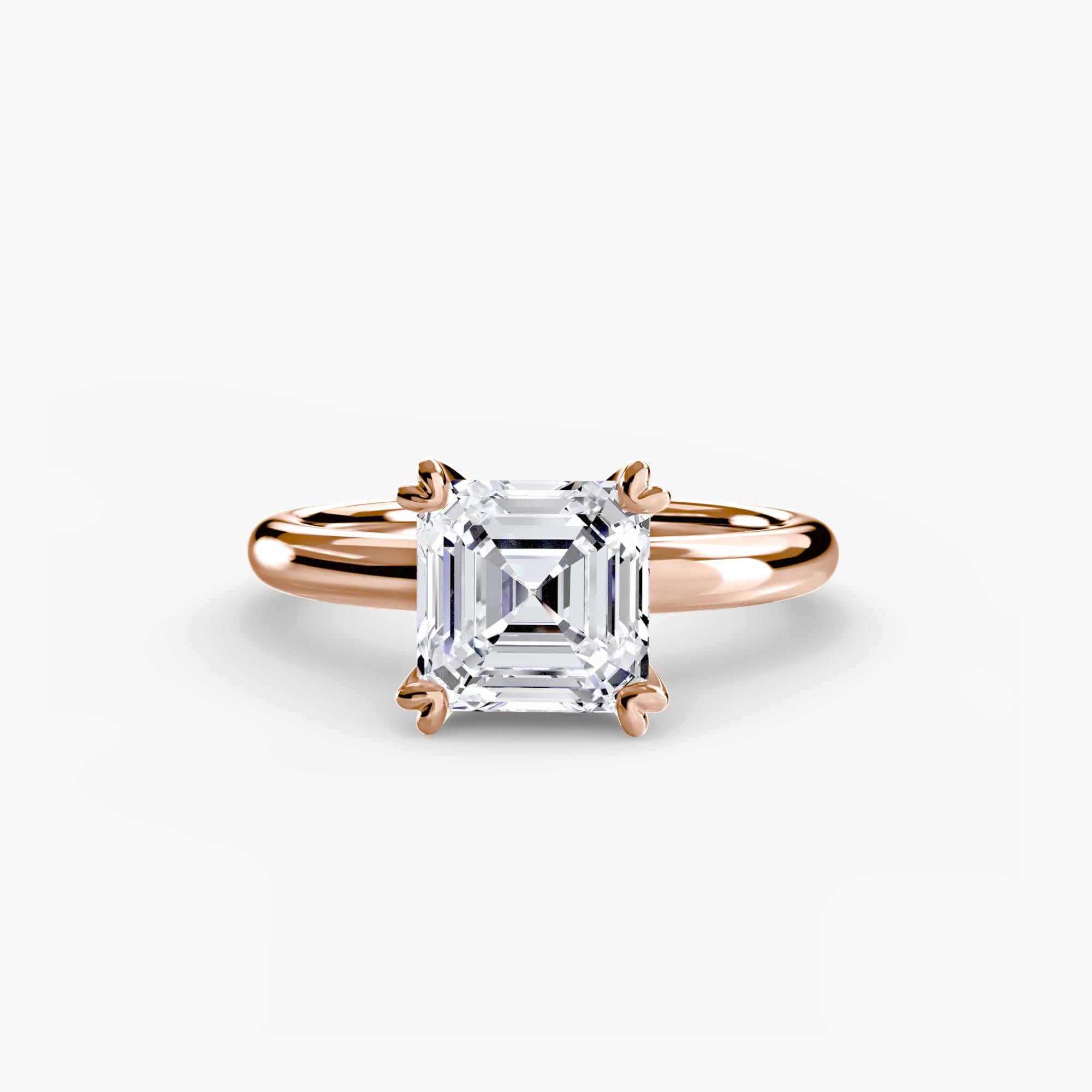 BW James Jewelers setting 9K Rose Gold / Asscher Solitaire ring 2
