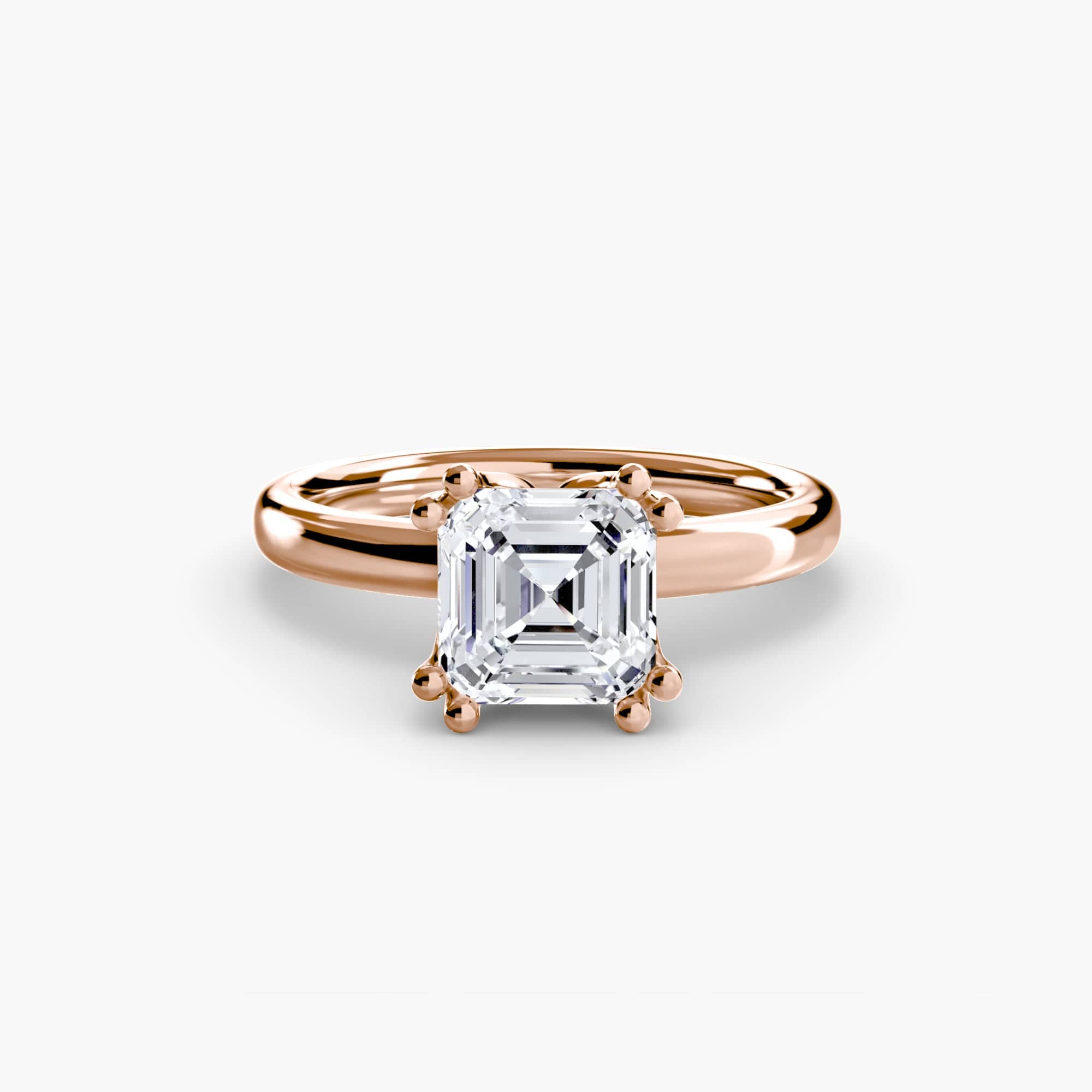 BW James Jewelers setting 9K Rose Gold / Asscher Solitaire ring 5