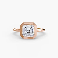 BW James Jewelers setting 9K Rose Gold / Asscher The Bezel Set Solitaire