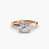 BW James Jewelers setting 9K Rose Gold / Cushion Solitaire ring 5