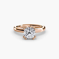 BW James Jewelers setting 9K Rose Gold / Cushion Solitaire ring 5