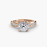 BW James Jewelers setting 9K Rose Gold / Cushion Solitaire with Pavé 3
