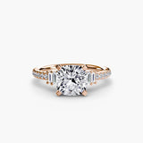 BW James Jewelers setting 9K Rose Gold / Cushion Solitaire with Pavé 4