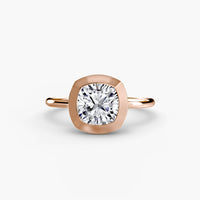 BW James Jewelers setting 9K Rose Gold / Cushion The Bezel Set Solitaire