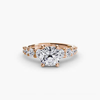 BW James Jewelers setting 9K Rose Gold / Cushion The Graduated Accent Ring