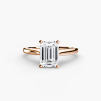 BW James Jewelers setting 9K Rose Gold / Emerald Solitaire ring 1