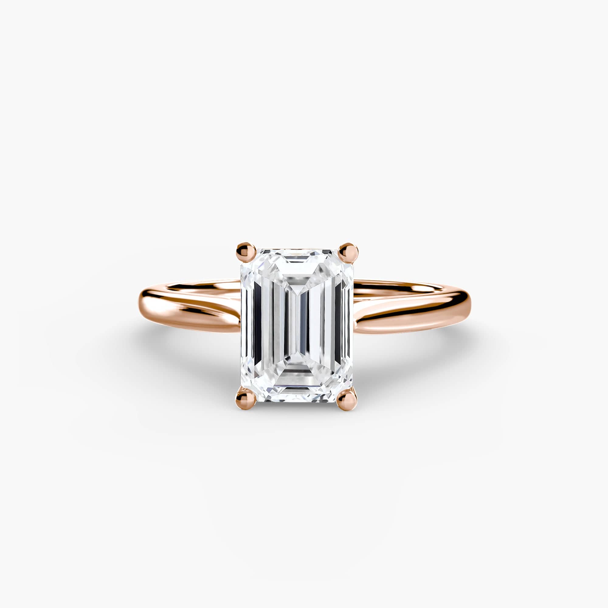 BW James Jewelers setting 9K Rose Gold / Emerald Solitaire ring 1