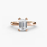 BW James Jewelers setting 9K Rose Gold / Emerald Solitaire ring 2