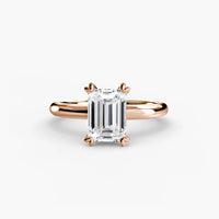 BW James Jewelers setting 9K Rose Gold / Emerald Solitaire ring 2