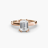 BW James Jewelers setting 9K Rose Gold / Emerald Solitaire ring 5