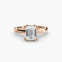 BW James Jewelers setting 9K Rose Gold / Emerald Solitaire ring 5