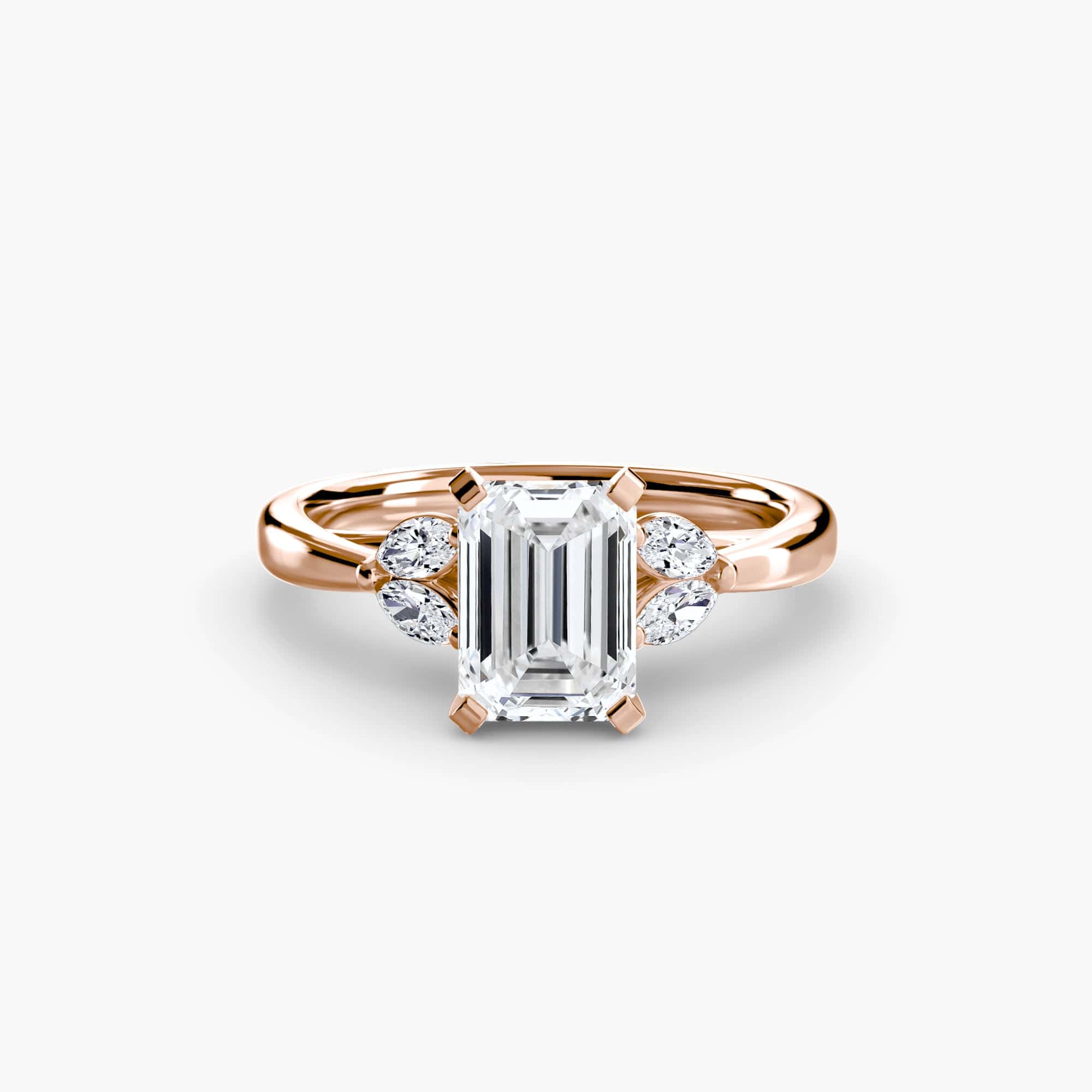 BW James Jewelers setting 9K Rose Gold / Emerald The Celestial Cluster Ring 2