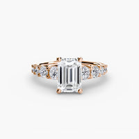 BW James Jewelers setting 9K Rose Gold / Emerald The Graduated Accent Ring