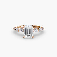 BW James Jewelers setting 9K Rose Gold / Emerald The Tiered Accent Ring