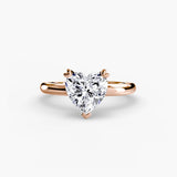 BW James Jewelers setting 9K Rose Gold / Heart Solitaire ring 2