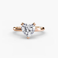 BW James Jewelers setting 9K Rose Gold / Heart Solitaire ring 2