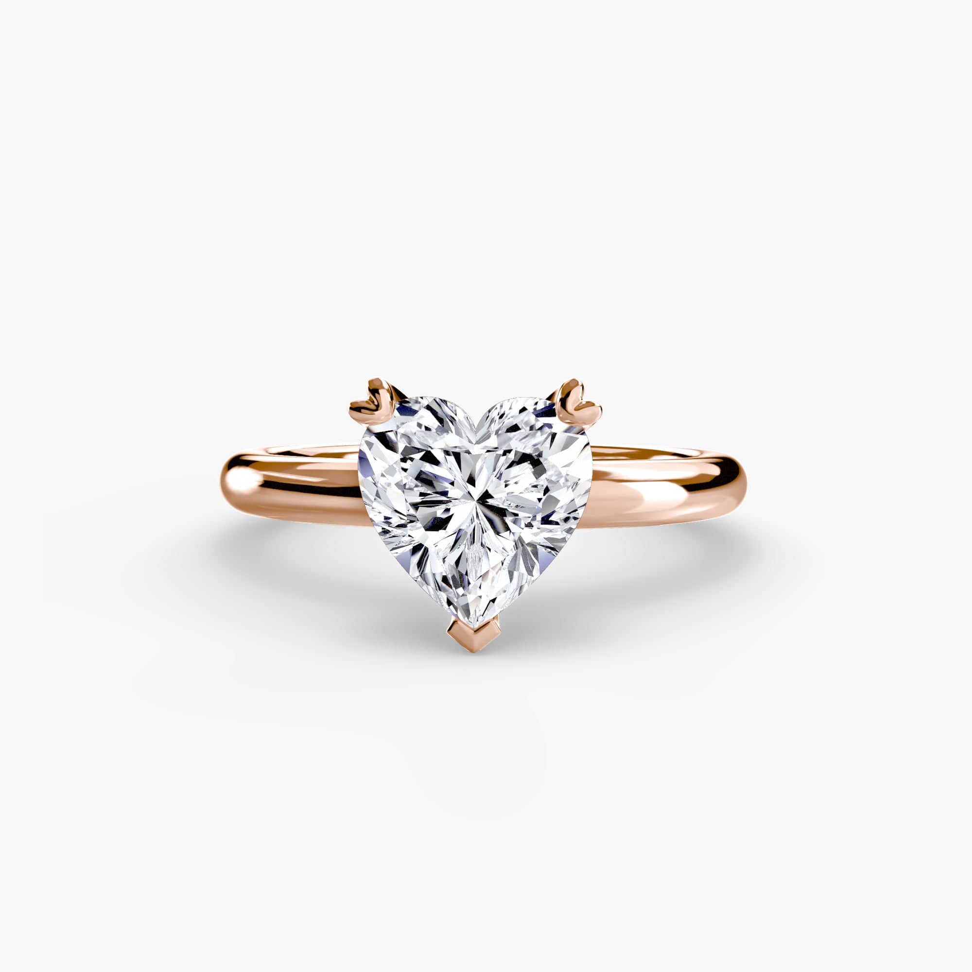 BW James Jewelers setting 9K Rose Gold / Heart Solitaire ring 2