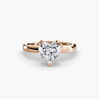 BW James Jewelers setting 9K Rose Gold / Heart Solitaire ring 5