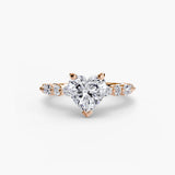 BW James Jewelers setting 9K Rose Gold / Heart Solitaire with Eternity Pavé 2