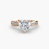 BW James Jewelers setting 9K Rose Gold / Heart Solitaire with Pavé 3